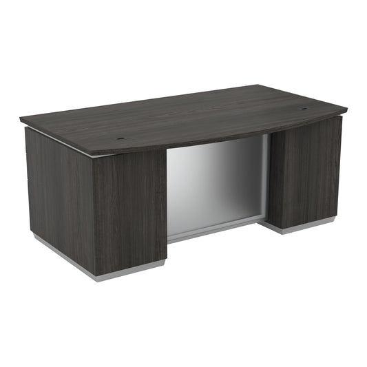 Tuxedo Bow Front Double Ped Desk 72X42